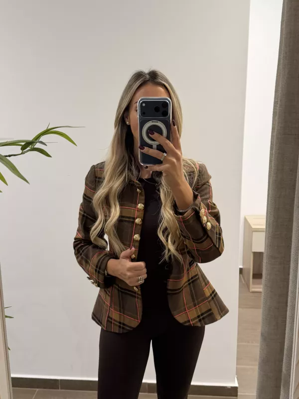 Chaqueta Daniella cuadros marrones