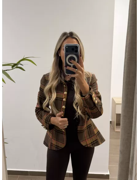Chaqueta Daniella cuadros marrones