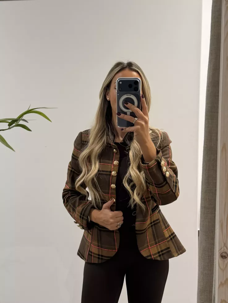 Chaqueta Daniella cuadros marrones Chaqueta Daniella cuadros marrones