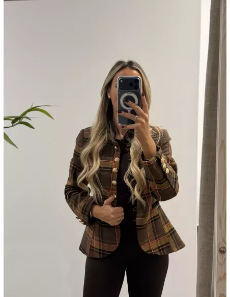 Chaqueta Daniella cuadros marrones