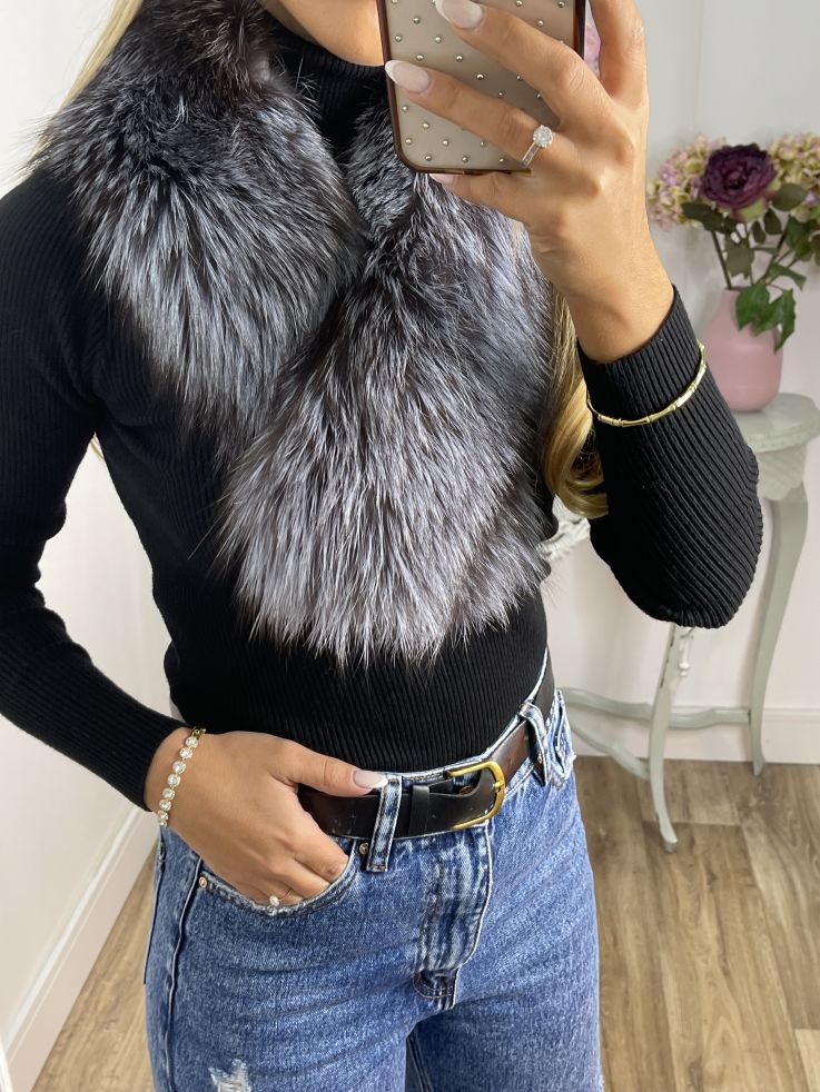 Cuello Alaska tono gris