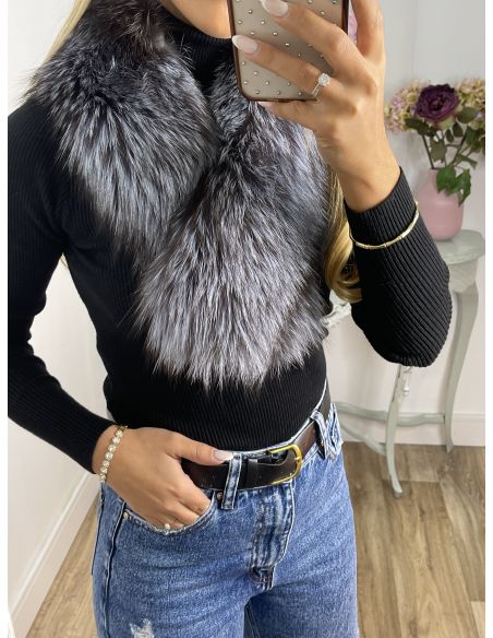 Cuello Alaska tono gris