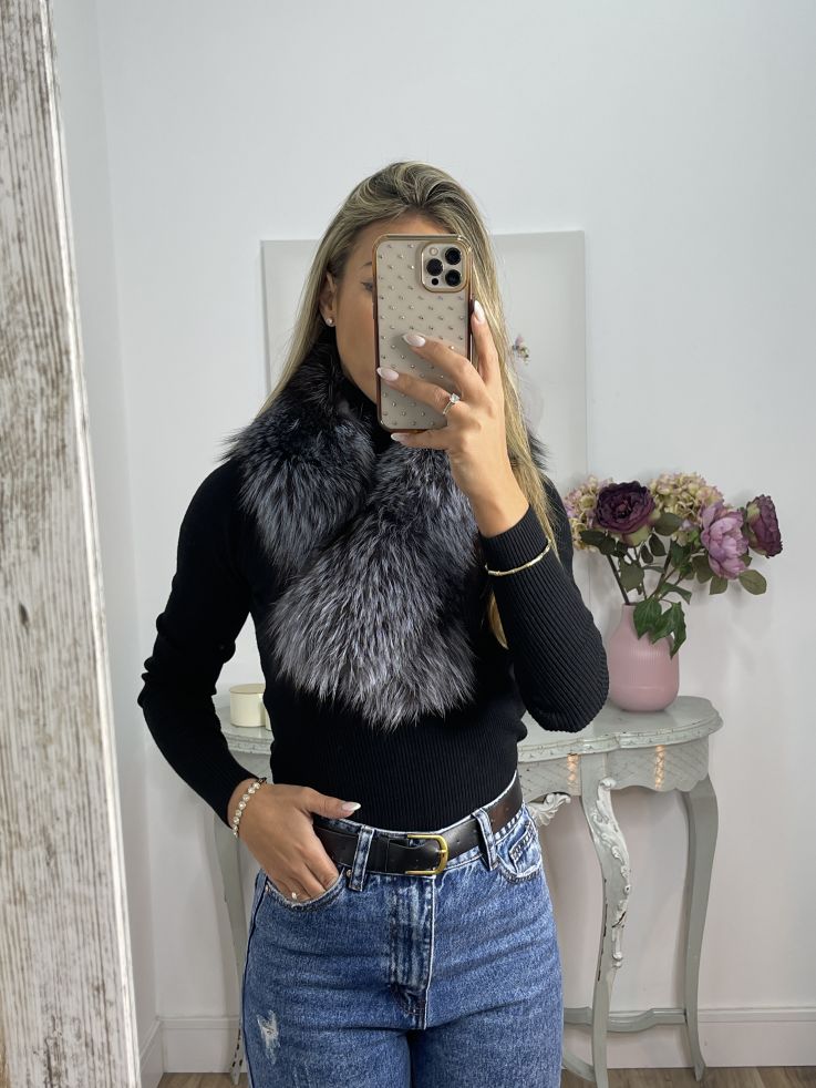 Cuello Alaska tono gris