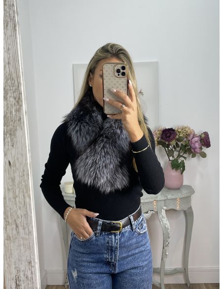 Cuello Alaska tono gris