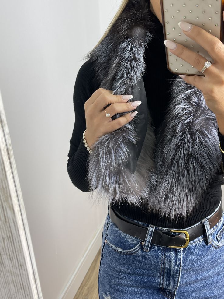 Cuello Alaska tono gris