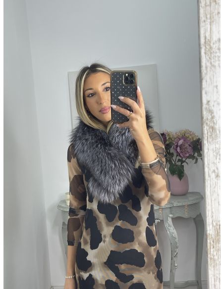 Cuello Alaska tono gris