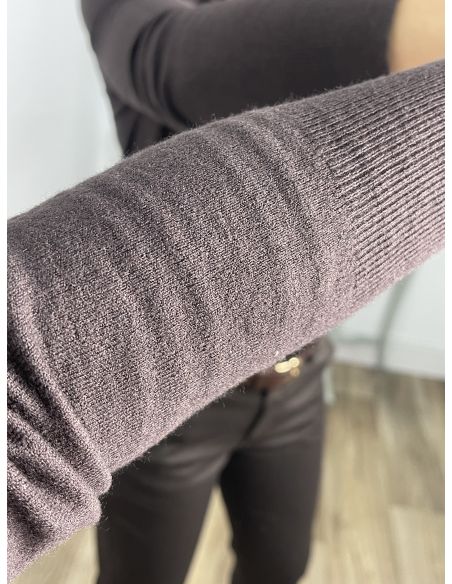 Jersey Deep cuello alto marrón