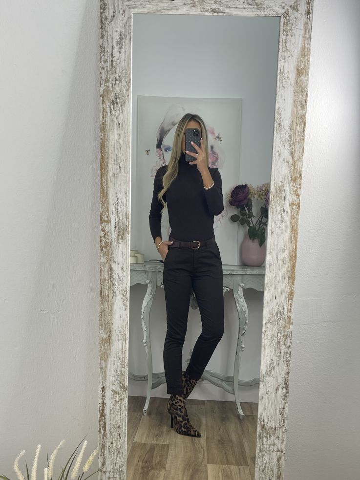 Jersey Deep cuello alto marrón Jersey Deep cuello alto marrón