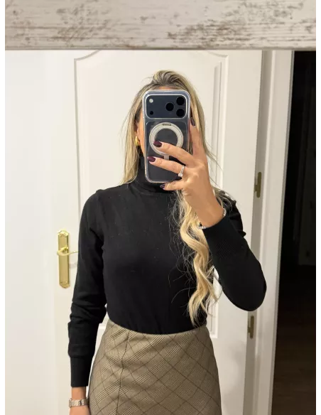 Jersey Deep cuello alto negro