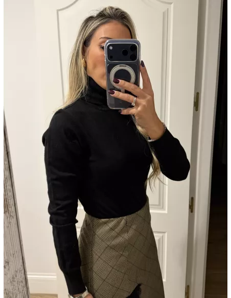 Jersey Deep cuello alto negro