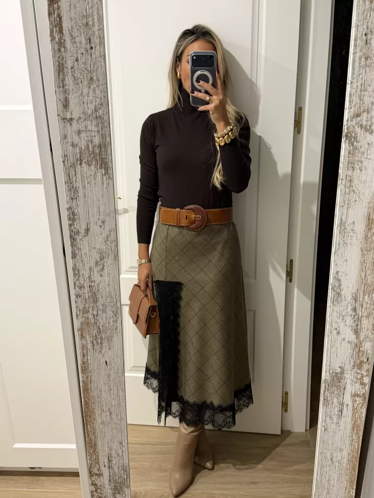 Jersey Deep cuello alto marrón Jersey Deep cuello alto marrón