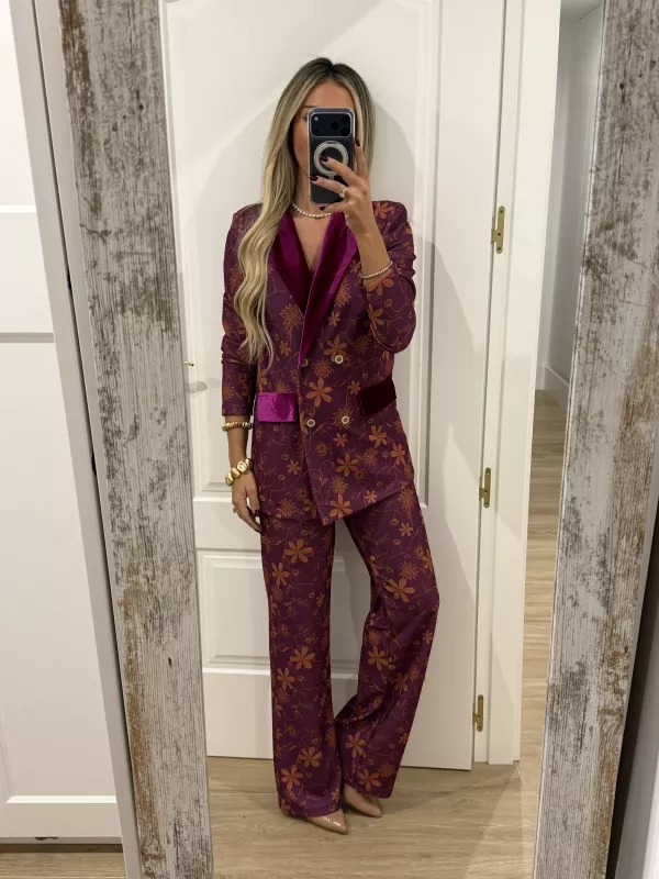 Traje de chaqueta Siena buganvilla y naranja