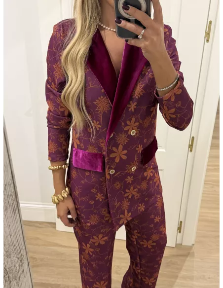 Traje de chaqueta Siena buganvilla y naranja