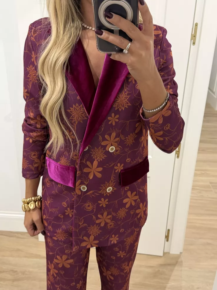 Traje de chaqueta Siena buganvilla y naranja