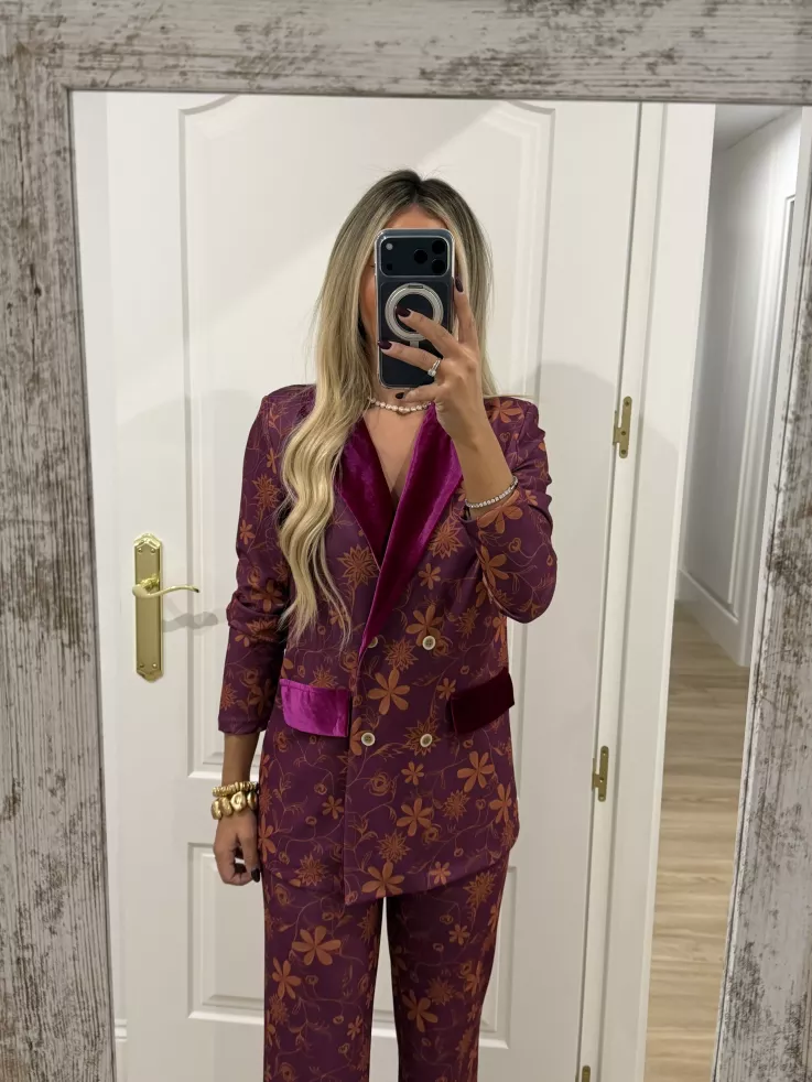 Traje de chaqueta Siena buganvilla y naranja