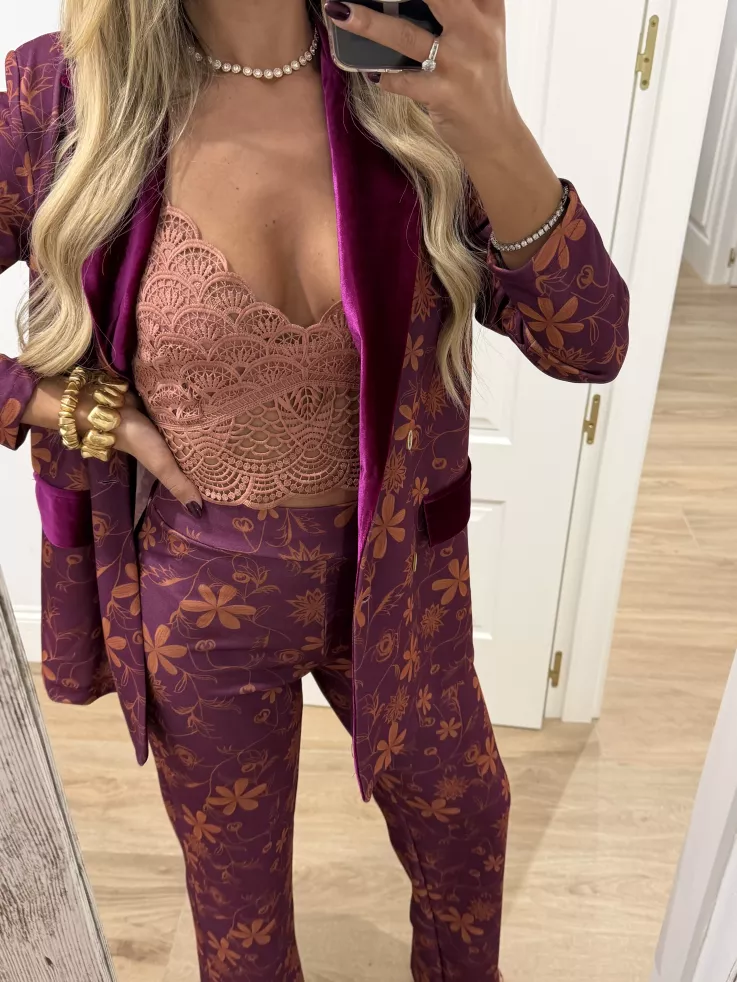 Traje de chaqueta Siena buganvilla y naranja