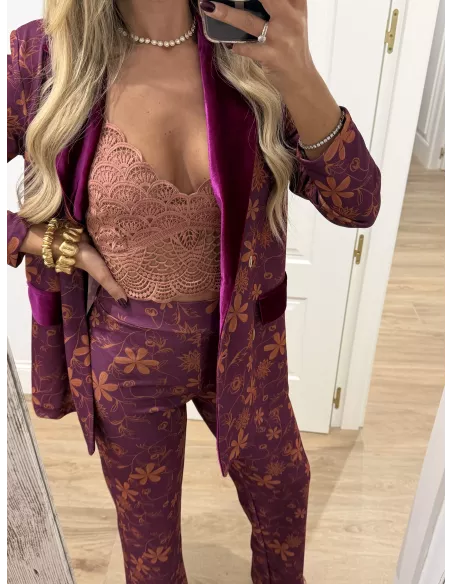 Traje de chaqueta Siena buganvilla y naranja