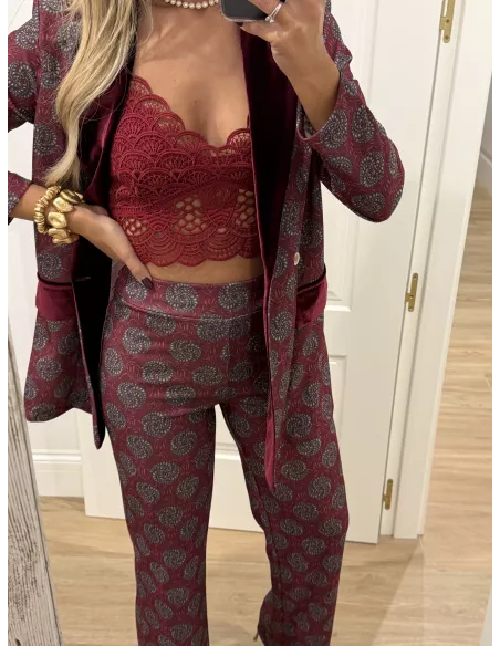 Traje de chaqueta Siena burdeos