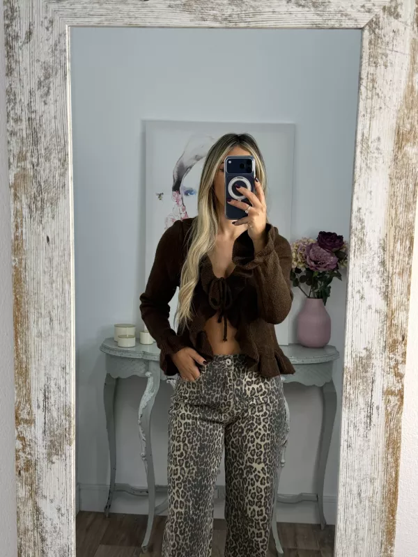 Rebeca lazada volante chocolate