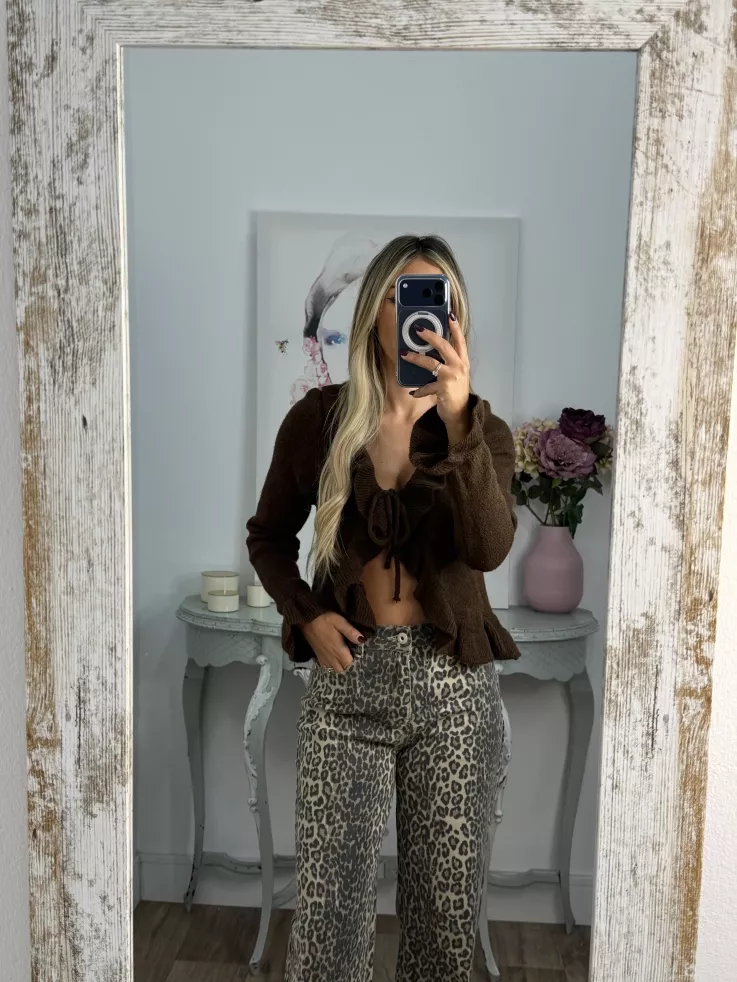 Rebeca lazada volante chocolate Rebeca lazada volante chocolate