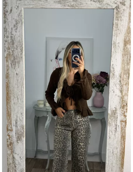 Rebeca lazada volante chocolate