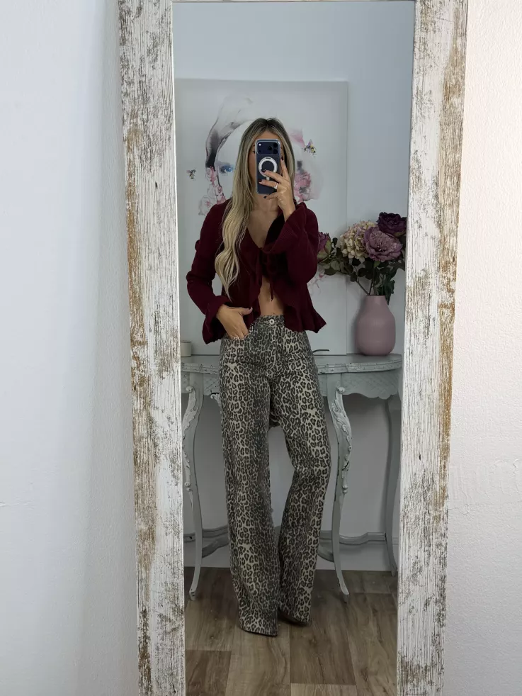 Rebeca lazada volante burdeos