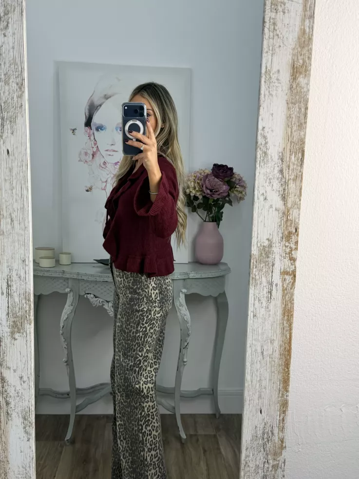 Rebeca lazada volante burdeos