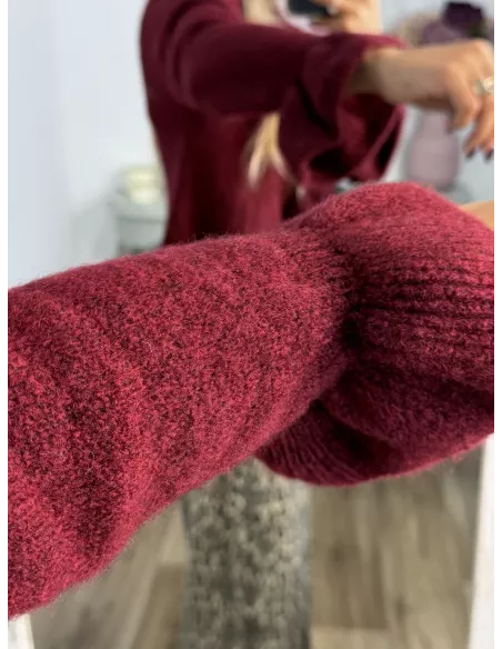 Rebeca lazada volante burdeos