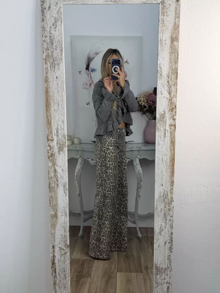 Rebeca lazada volante gris