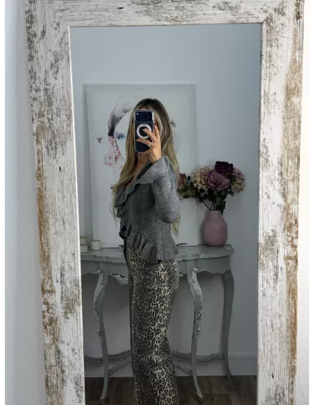 Rebeca lazada volante gris