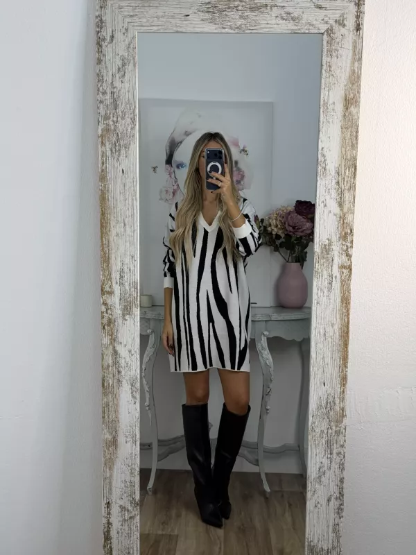 Vestido Pisa beige y negro