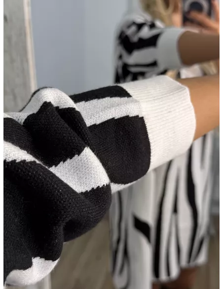 Vestido Pisa beige y negro