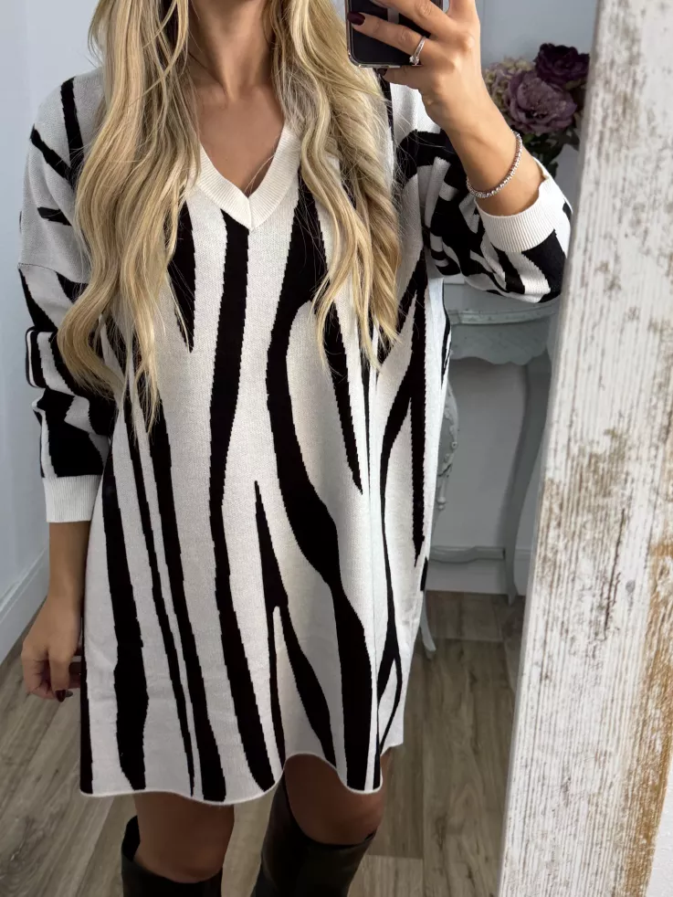 Vestido Pisa beige y negro