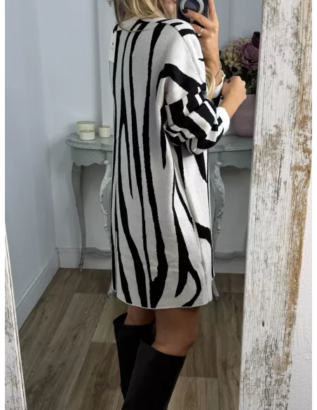 Vestido Pisa beige y negro