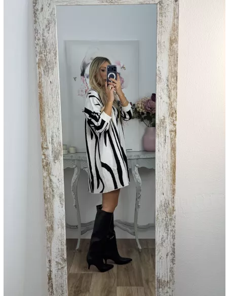 Vestido Pisa beige y negro