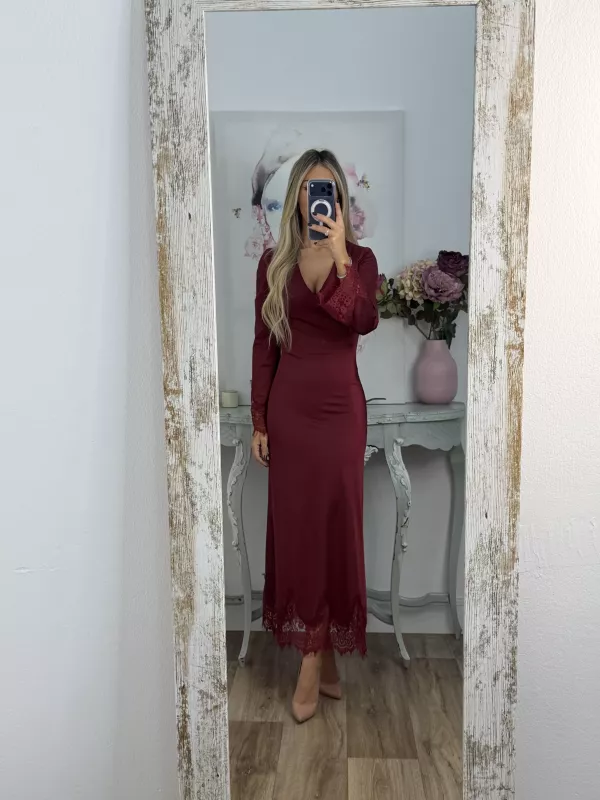 Vestido Fatema burdeos