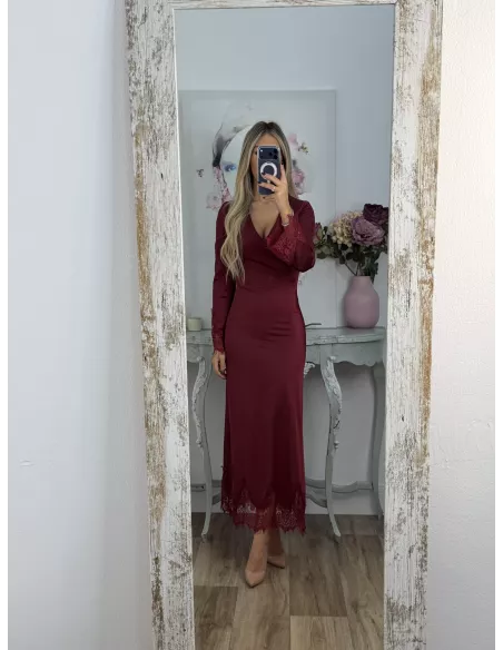 Vestido Fatema burdeos