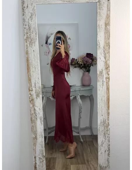 Vestido Fatema burdeos