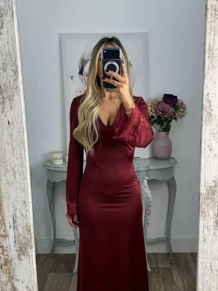 Vestido Fatema burdeos