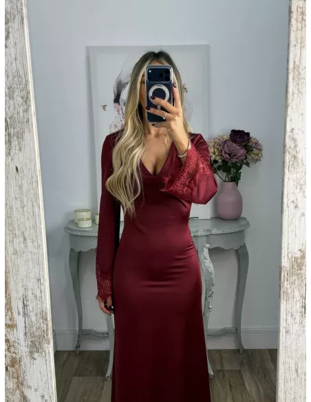 Vestido Fatema burdeos