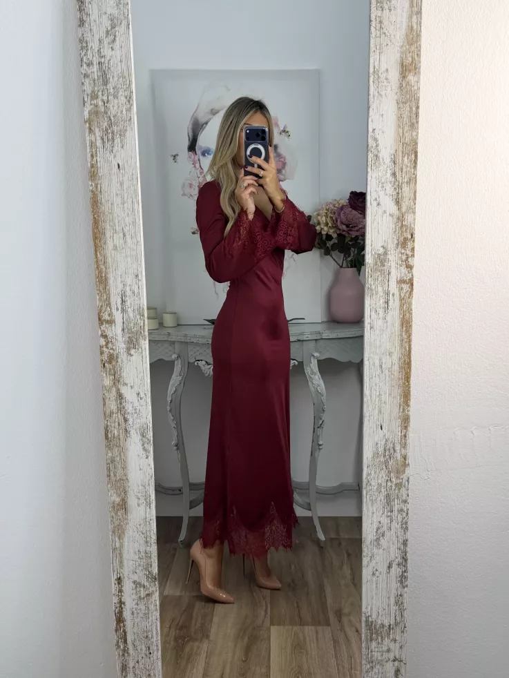 Vestido Fatema burdeos