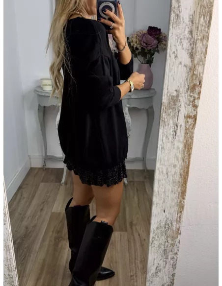 Jersey broche dorado negro