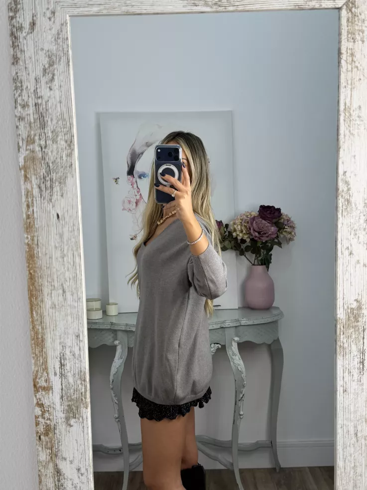 Jersey broche dorado taupe