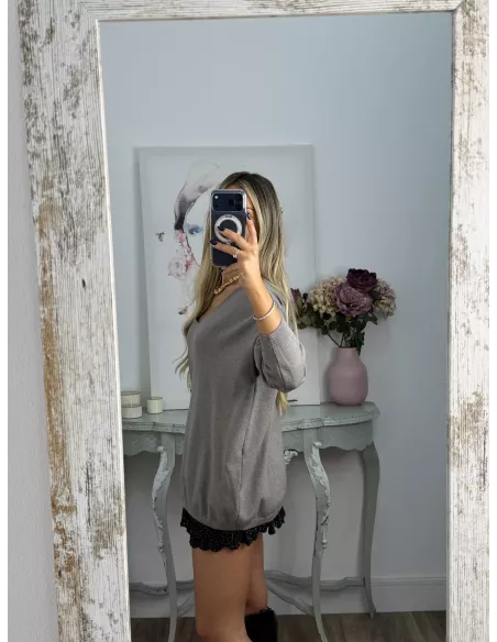 Jersey broche dorado taupe