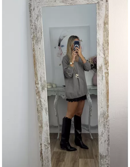 Jersey broche dorado taupe