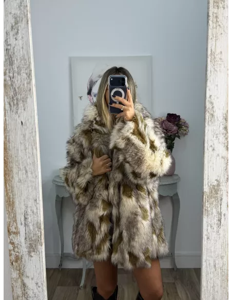 Abrigo Galán tonos beige y ocre