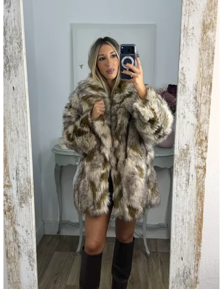 Abrigo Galán tonos beige y ocre