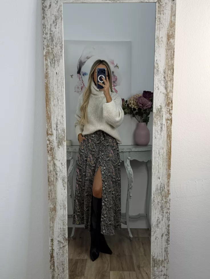 Vestido Lina camisero flores verde