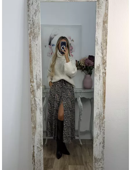 Vestido Lina camisero flores verde