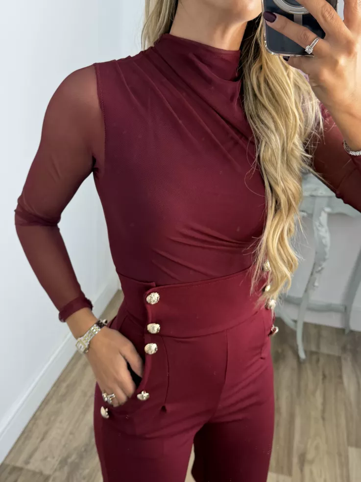 Body de tull burdeos